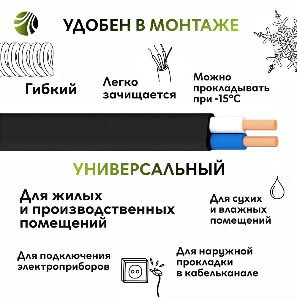 Кабель Ореол ВВГпнг(A)-LS 2x4 на отрез ГОСТ 82391764 STLM-2196704  - Вид №2