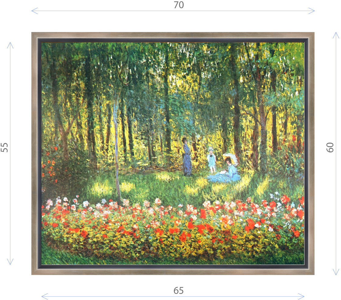 91028364 Картина в раме "Клод Моне. Семья в саду" 60x70 см STLM-0448159 ДЕКОР ДЕПО