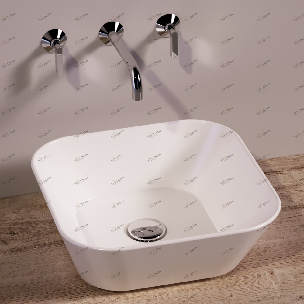 WA03BIANCO Накладная раковина на столешницу  квадратная Simas 