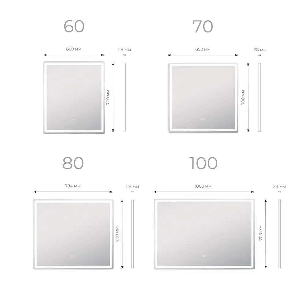 Зеркало Vigo Level Comfort с часами и сенсорной подсветкой 60×70 см 89359097 STLM-1420480 - Вид №6