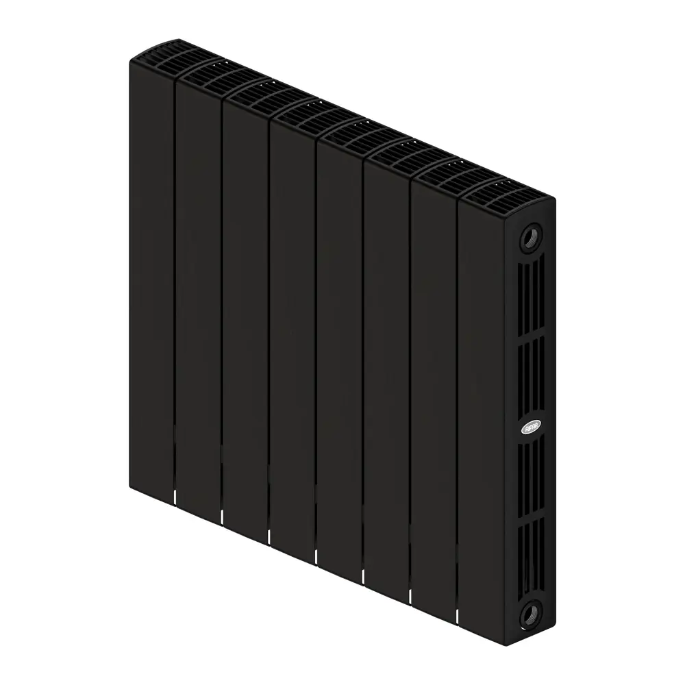 Радиатор секционный Rifar Supremo S50008RAL9005 500/90 8 секций боковое подключение биметалл черный 82560802 STLM-2059402 - Вид №1
