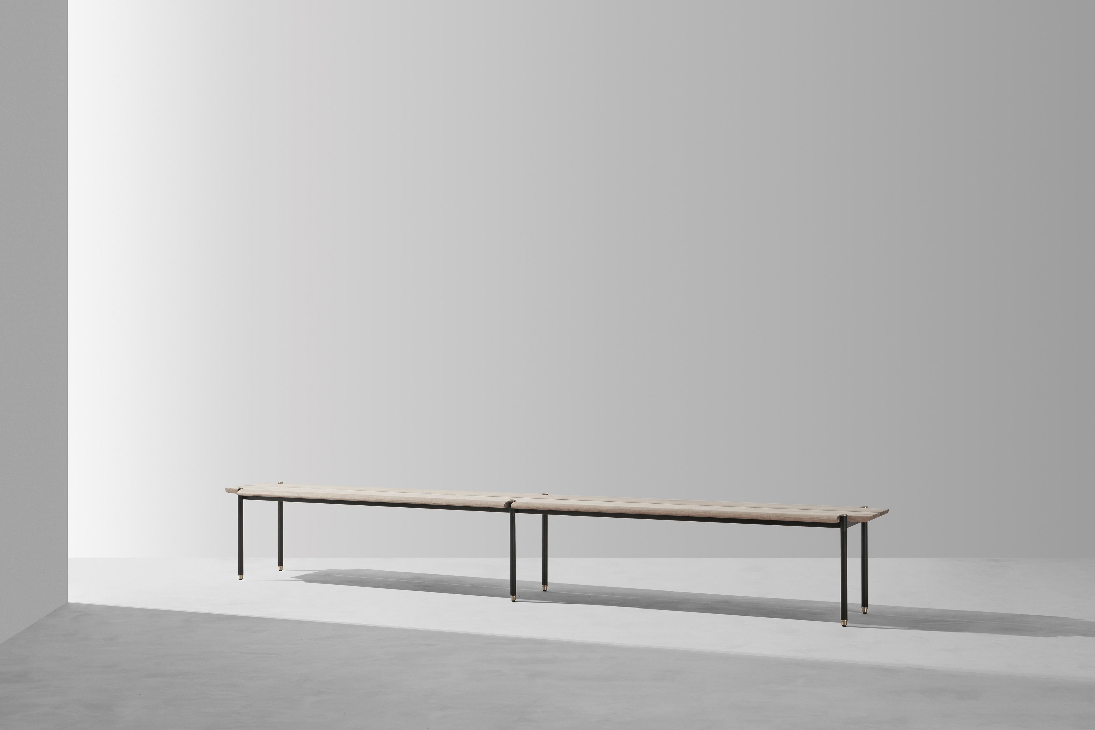 Стальная и деревянная скамья District Eight Укладка ARCH-00140767 - Вид №3