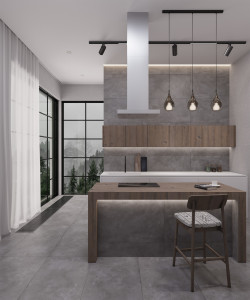 Серый керамогранит CEMENTUM GRIS — атмосфера современного интерьера RT7001-A Arcadia Ceramica