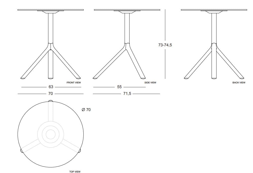 Алюминиевый круглый складной стол с порошковым покрытием Plank ARCH-00035009 - Вид №10