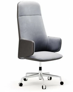 SM Living Couture Офисное кресло из кожи и бархата с подлокотниками Couture Ofc_02