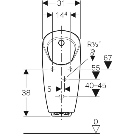 116.073.00.1 Писсуар сенсорный настенный Geberit  - Вид №2