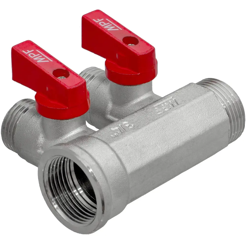 Коллектор с кранами MPF на 2 выхода 3/4"x1/2" наружная резьба STLM-2089899 - Вид №3