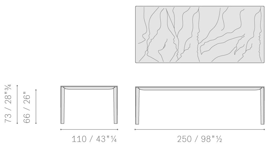 Прямоугольный мраморный стол Poltrona Frau коллекция-столы и стулья ARCH-00045830 - Вид №7