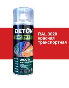 90357124 Эмаль аэрозольная DTN-A07365 алкидная RAL 3020 красный транспортный глянцевый 520 мл STLM-0198979 DETON