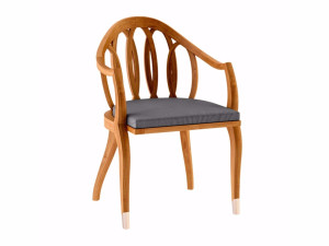 Стул для сада из тикового дерева с подлокотниками