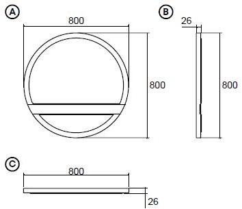 Enza Home Круглое зеркало с настенной рамой Navona sun-id-1351825 - Вид №2