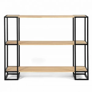 Стеллаж открытый светлый дуб Smolling 3 black INTELLIGENT DESIGN СТЕЛЛАЖИ SMOLLING 260797 Бежевый;черный