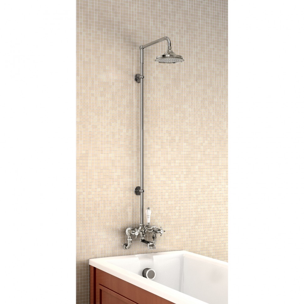 Душевая стойка со смесителем, верхняя лейка 6' [H295-AN] Anglesey Burlington T8-QT, T2, V11-1, V16, V22/ARCV22 CHR, T17-2  - Вид №1