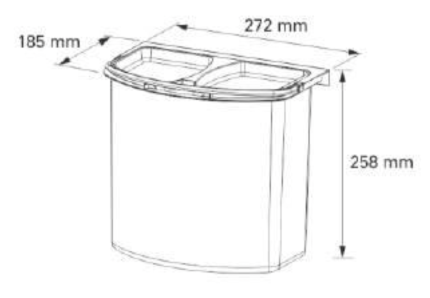 Контейнер для мусора на дверцу Theta 7 Dark Green NAVAKO 10021 - Вид №4