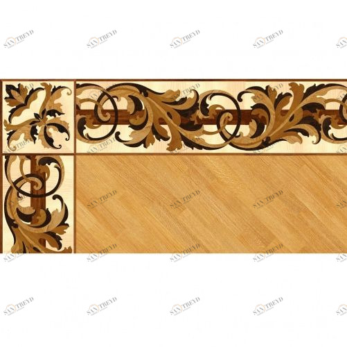 Художественный паркет Da Vinci Паркетный Бордюр 26-105 Орех Европейский (Грецкий) Селект (Гладкая) х мм 26011105