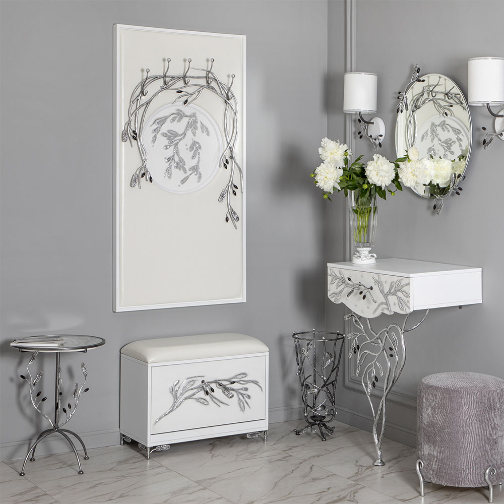 11628 Банкетка Oliva Branch Айс Античное серебро BOGACHO 4627196597426