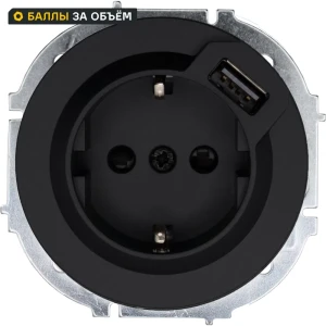 Розетка USB встраиваемая Osen с заземлением цвет черный 89424744 STLM-2093584