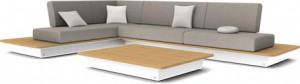 MNST1035 Concept 1 белый столешница из дерева iroko Manutti Air