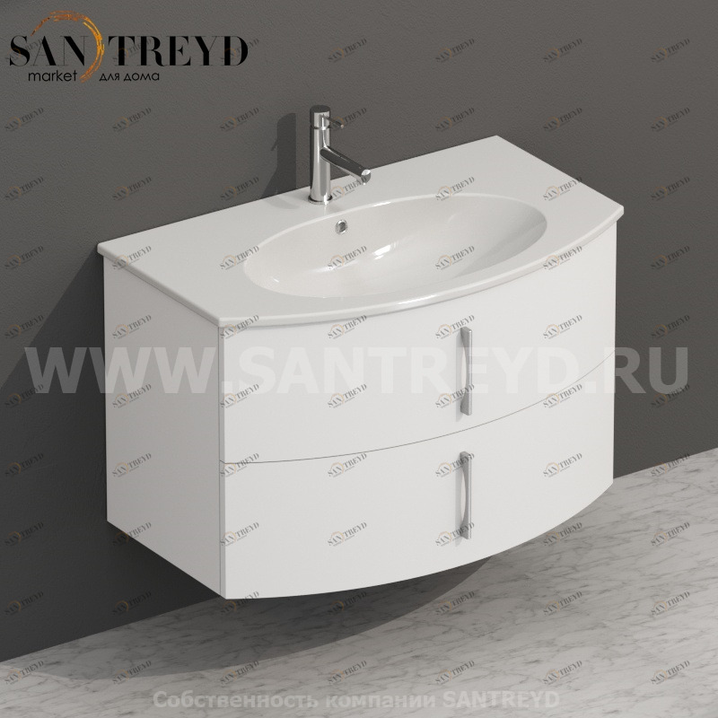 MDMC80Y065 Тумба с двумя ящиками 78 см белая Globo 4ALL Италия Ceramica Globo