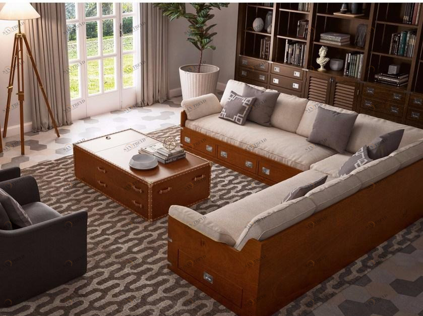 Caroti Угловой диван с тумбой под ТВ и книжным шкафом Via montenapoleone sun-id-1514472