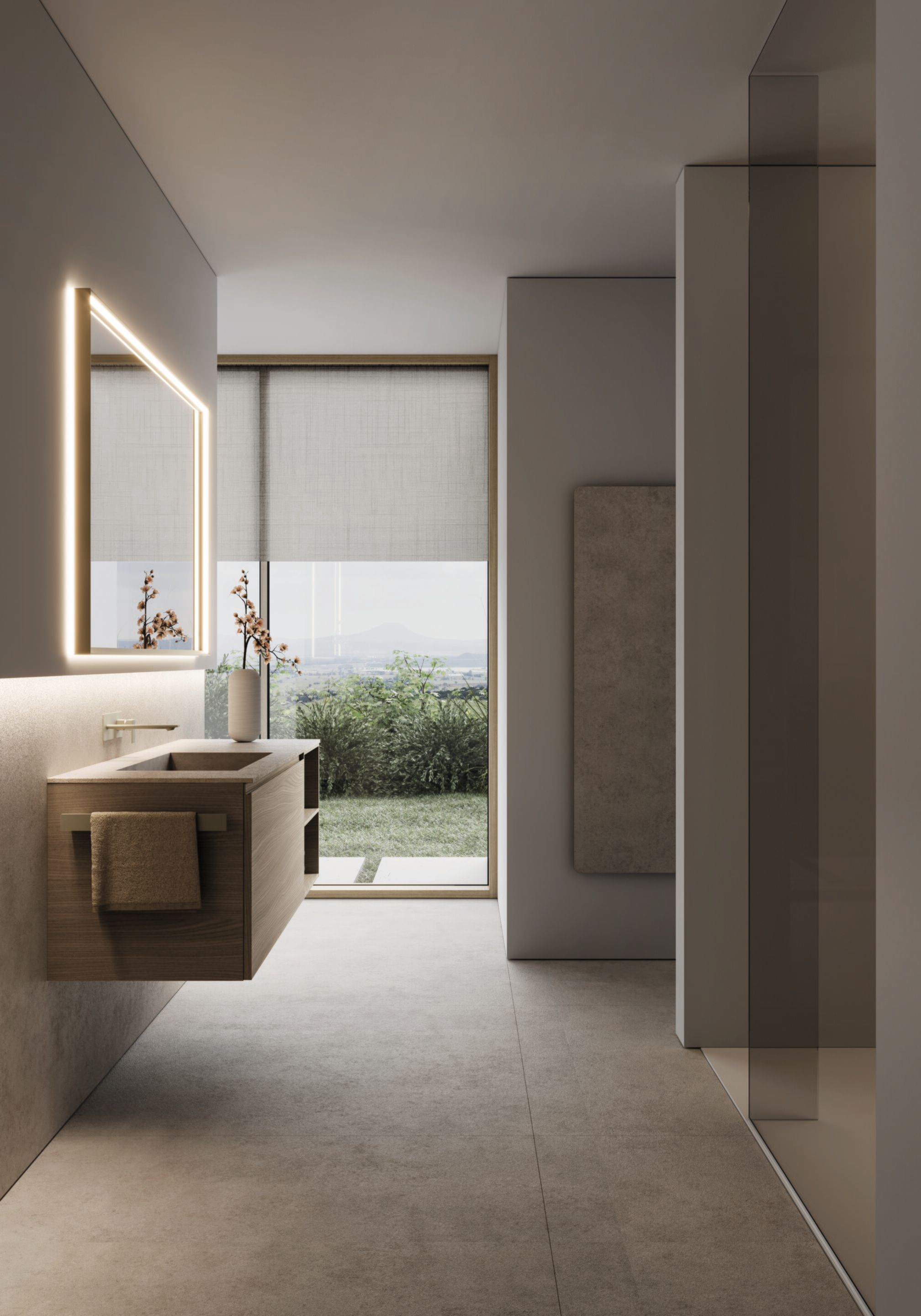 Подвесной туалетный столик с зеркалом Ideagroup Seventy Form ARCH-00091293