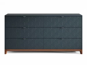 Комод для спальни с 6 ящиками черный "Гравировка 11" Case №3 THE IDEA ДИЗАЙНЕРСКИЕ 210200 Синий