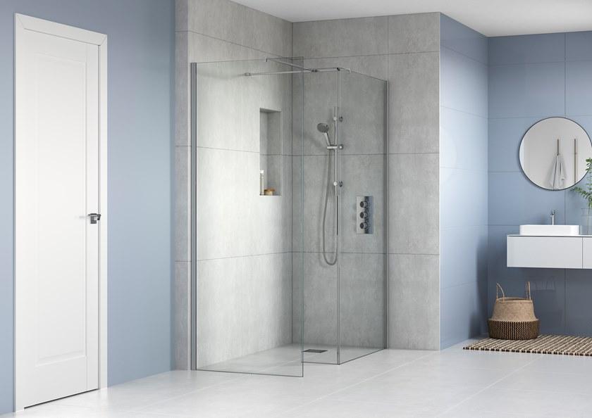 Flair Showers Душевая кабина с двумя стеклянными панелями и стабилизатором поперечной устойчивости Ayo Ayo10mwr70sc - Вид №9