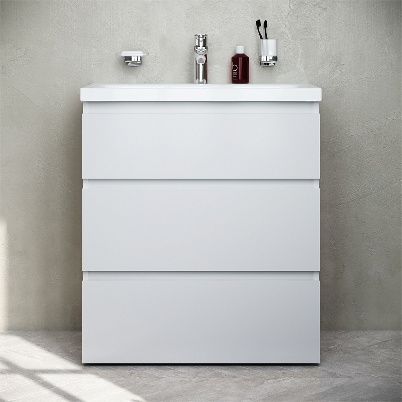 M91FSX0752WG База под раковину напольная 75 см 3 ящика белый глянец AM.PM Gem S 