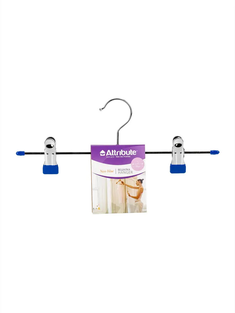 91600529 Вешалка для брюк Attribute hanger 2x10 см цвет синий STLM-1086492