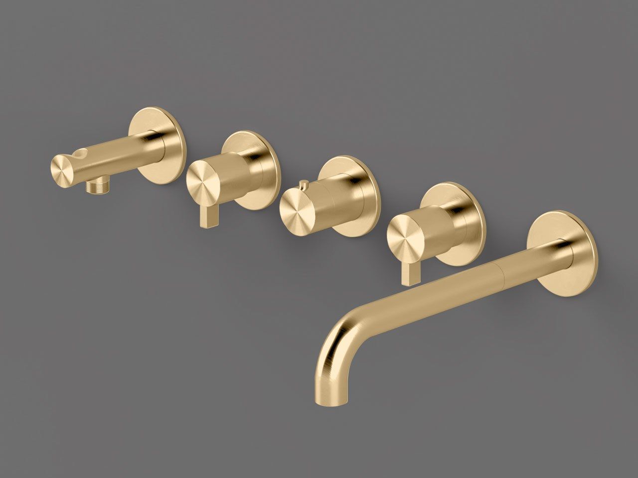 Стальной термостатический настенный смеситель для ванны с переключателем Radomonte Toox ARCH-00119135 - Вид №3