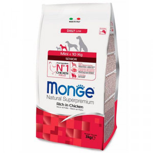 ПР0041255 Корм для собак Dog Mini для пожилых собак мелких пород сух. 3кг Monge
