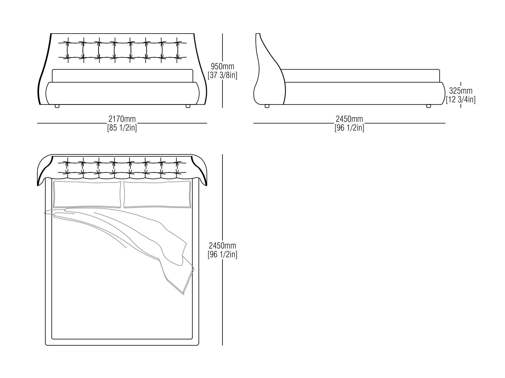 Кровать из ткани и кожи с капитонным изголовьем MisuraEmme SUMO ARCH-00086178 - Вид №6