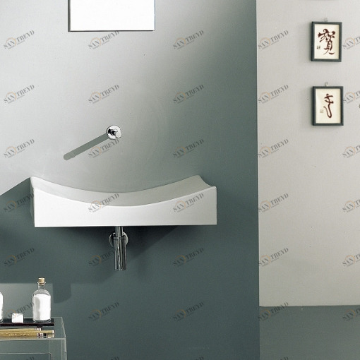 8039 Подвесная раковина настенная овальная Scarabeo Ceramiche  белая 