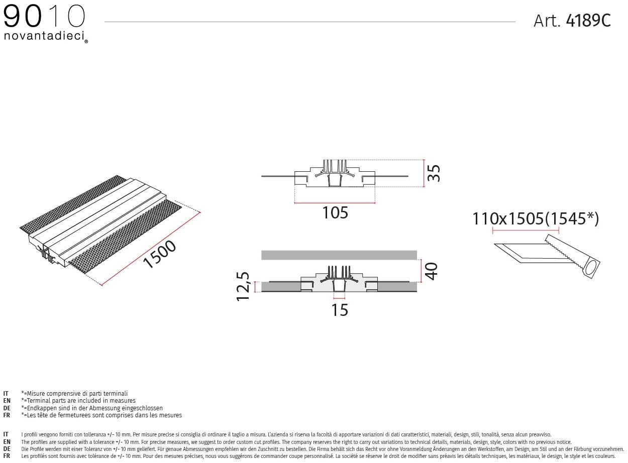9010 novantadieci Линейный профиль освещения в cristaly®  4189a/b/c  - Вид №4