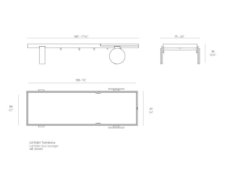 Лежак для сада с колесами Vondom ARCH-00125980 - Вид №5