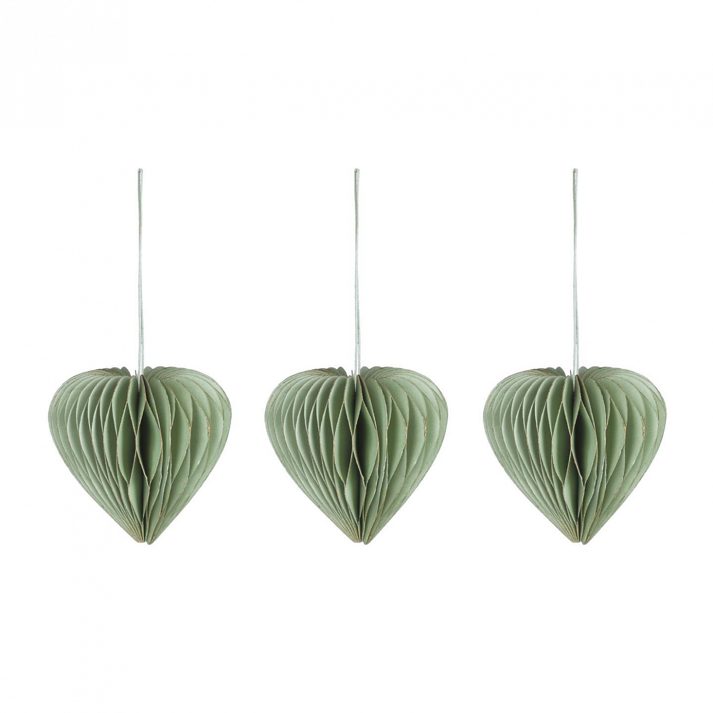 093406 Набор из 3 зеленых рождественских украшений La Forma Uriel - Вид №1