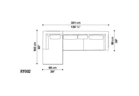 Угловой диван из ткани B&B Italia ARCH-00050600 - Вид №25