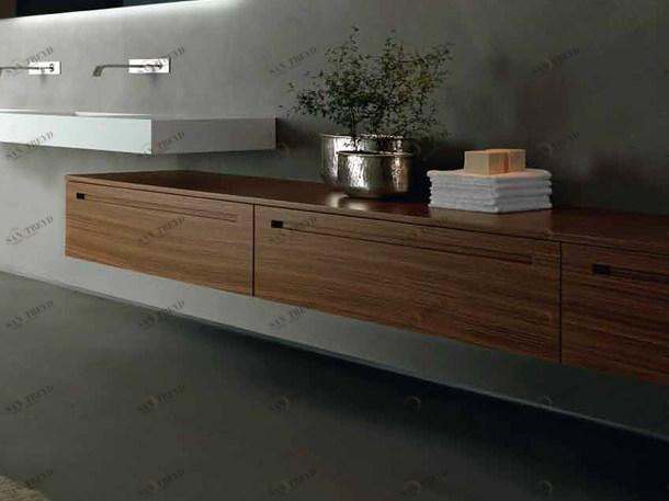 RIFRA Низкая подвесная тумба для ванной из орехового дерева Zero bagno sun-id-1388584