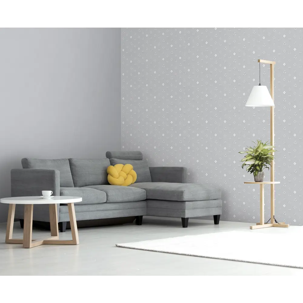 Victoria Stenova Monogramm - серые флизелиновые обои с узором штукатурки 89425462 STLM-1570839 - Вид №5