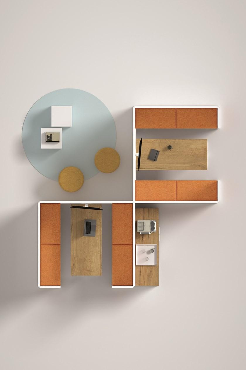 Bralco Отдельностоящая офисная перегородка из алюминия и стекла Kubick sun-id-1377515 - Вид №17