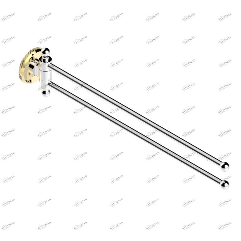 A59-522 Полотенцедержатель двойной - 2 подвижные рейки - Д: 400 мм, диаметр : 16 мм Thg-paris Tradition cristal Хром/золото A59-522 CAT.A