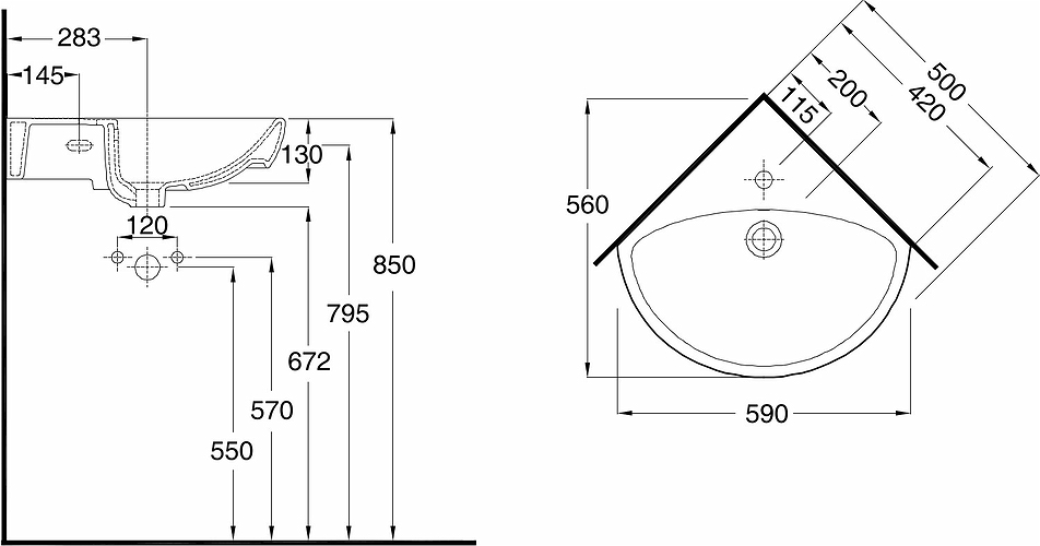 88036 Подвесная раковина настенная прямоугольная IFO  белая  - Вид №1