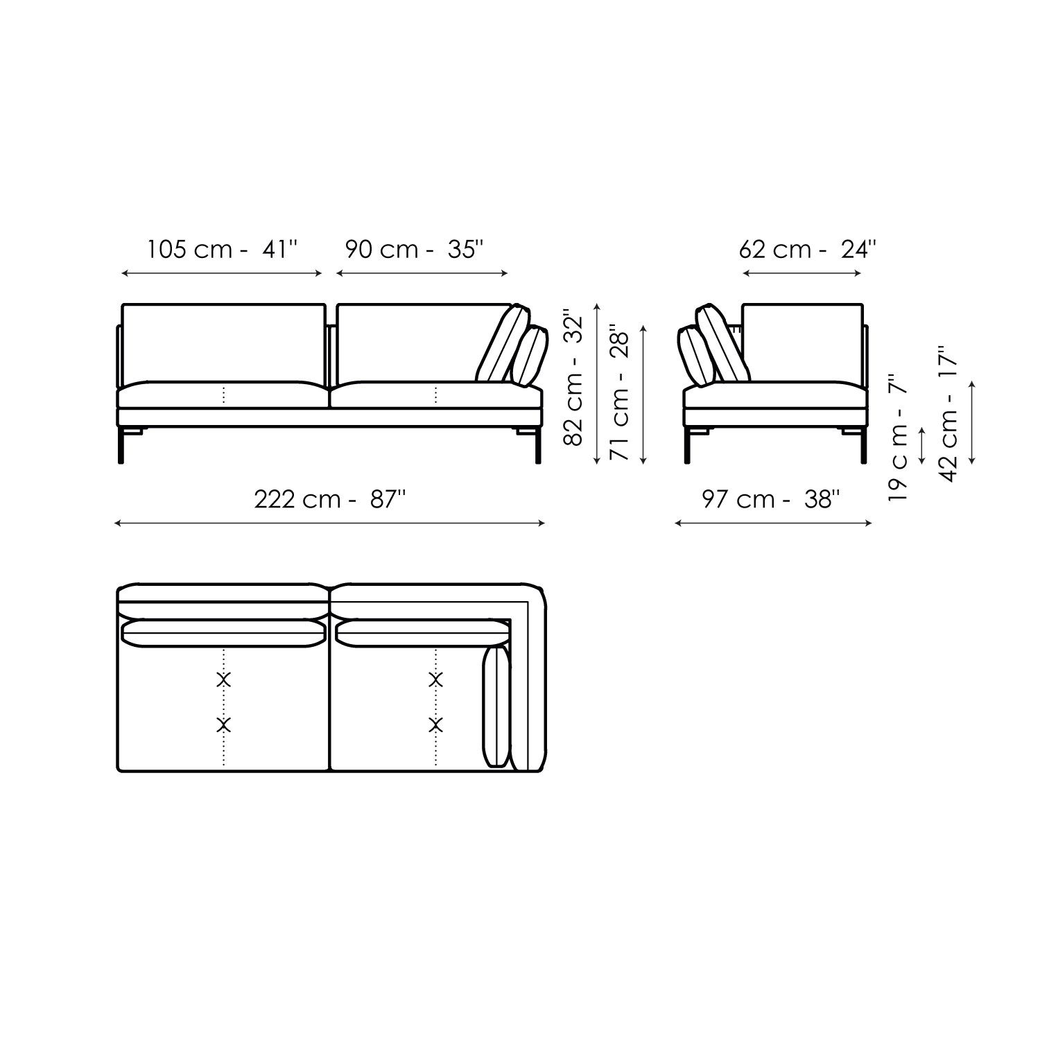 Ткань диван BONALDO ALIANTE ARCH-00100553 - Вид №28