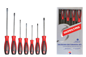 15860653 Набор отверток ERGONOMIK прямой+крестообразный шлиц, 7 предметов 4350008107 IZELTAS