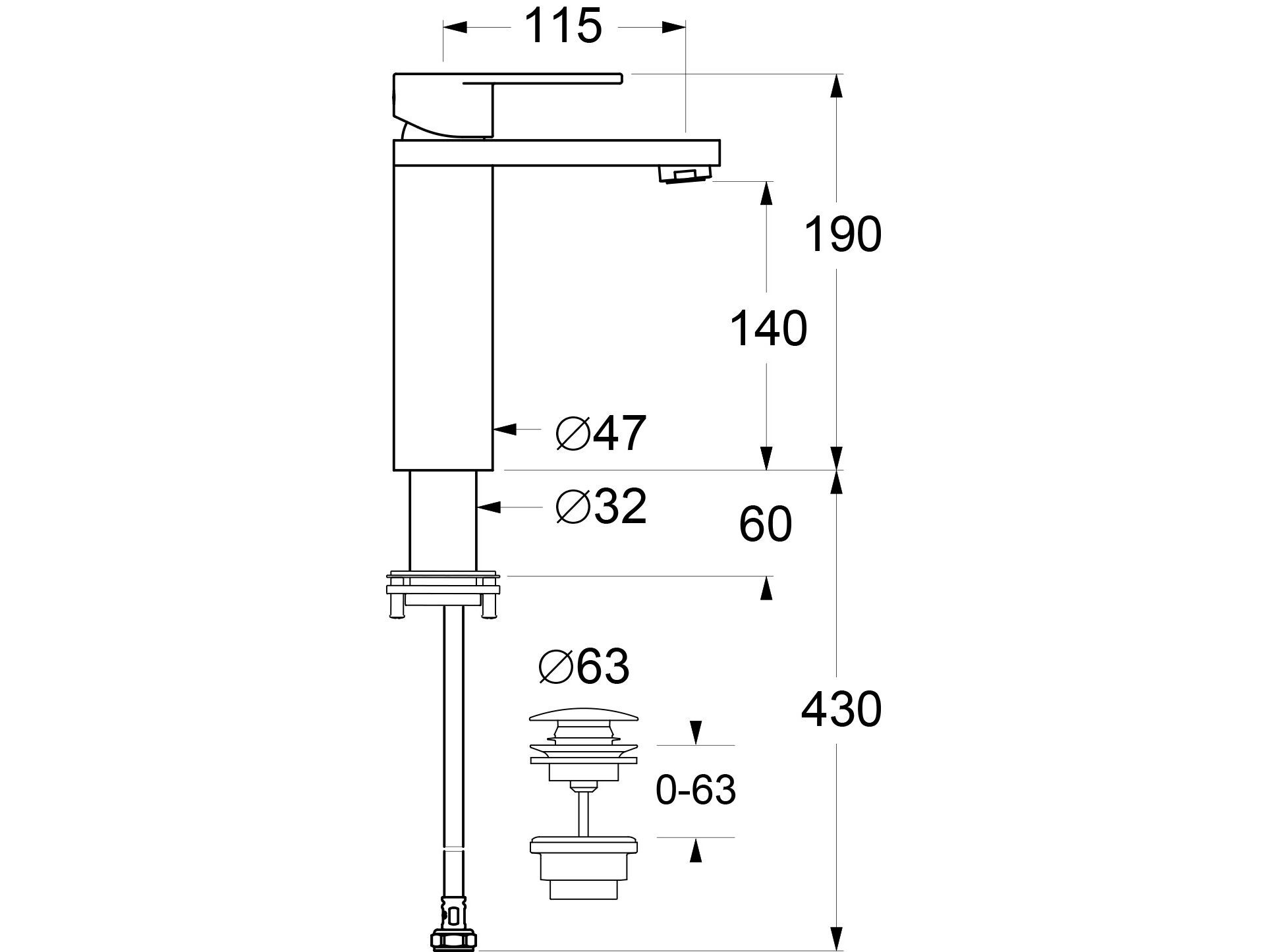 Однорычажный смеситель для раковины GUGLIELMI RUBINETTERIE Gugu ARCH-00025670 - Вид №1