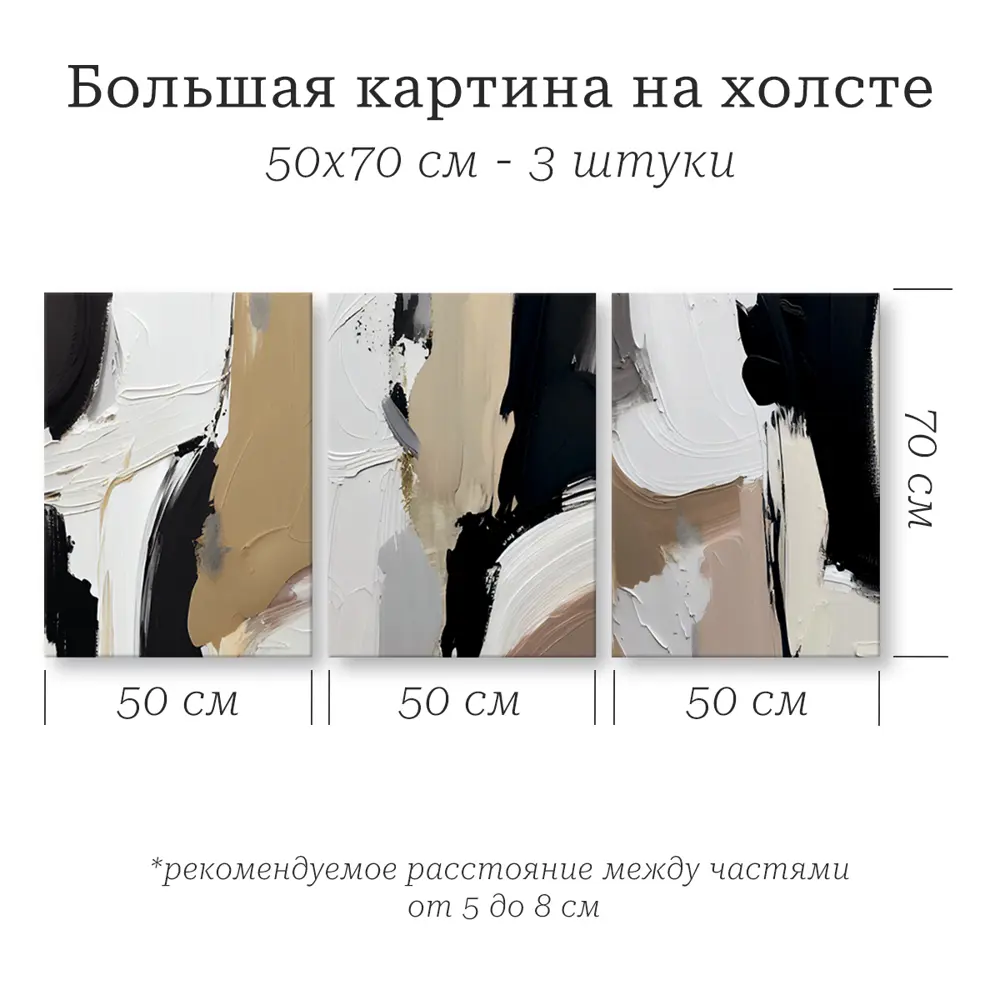 Santreyd Модульная картина Абстракция в технике масляной живописи 50x70 см 89394676 STLM-1397445 - Вид №2