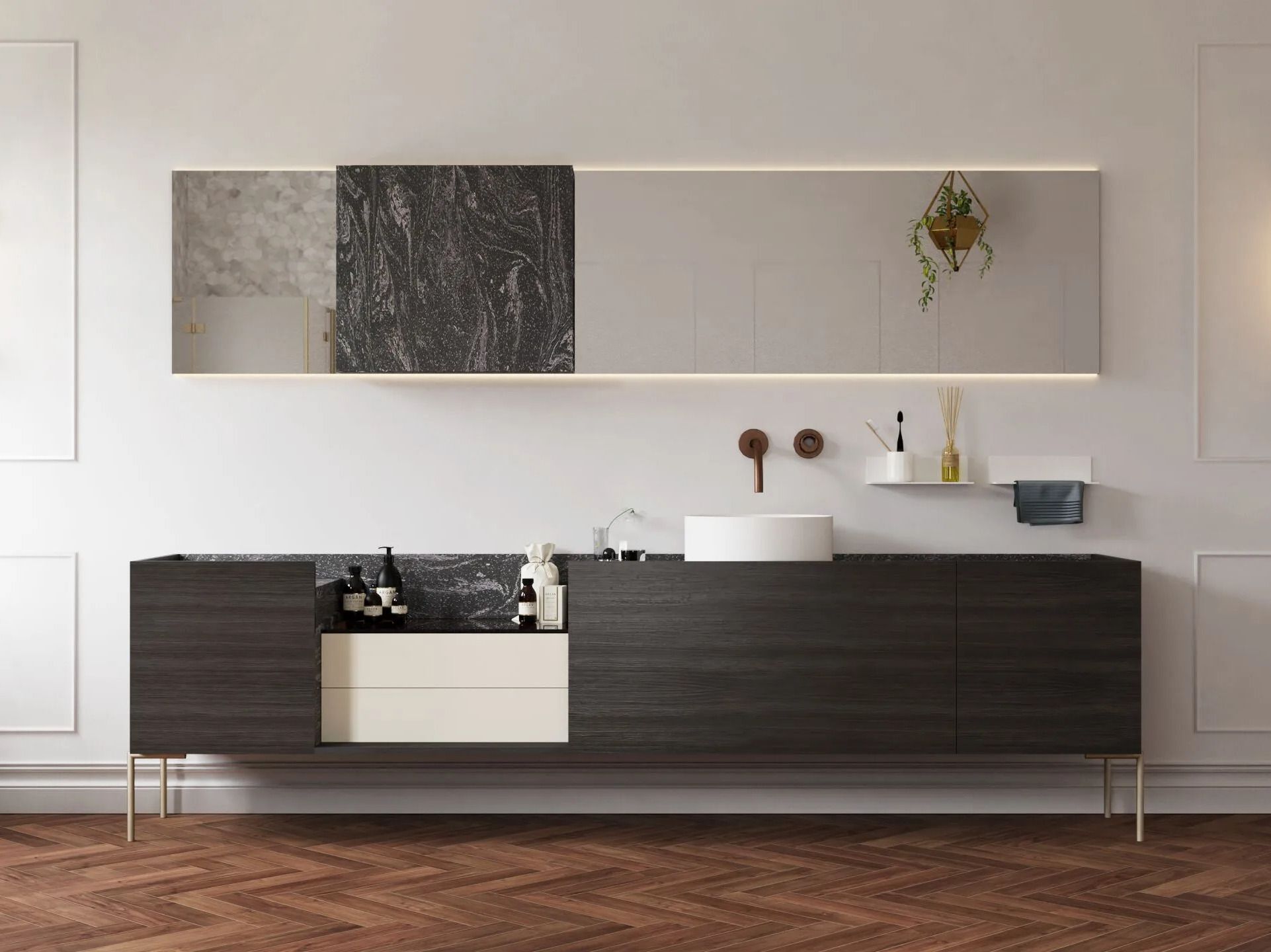 Подвесной умывальник с ящиками Acquapazza AMADIA ARCH-00065163