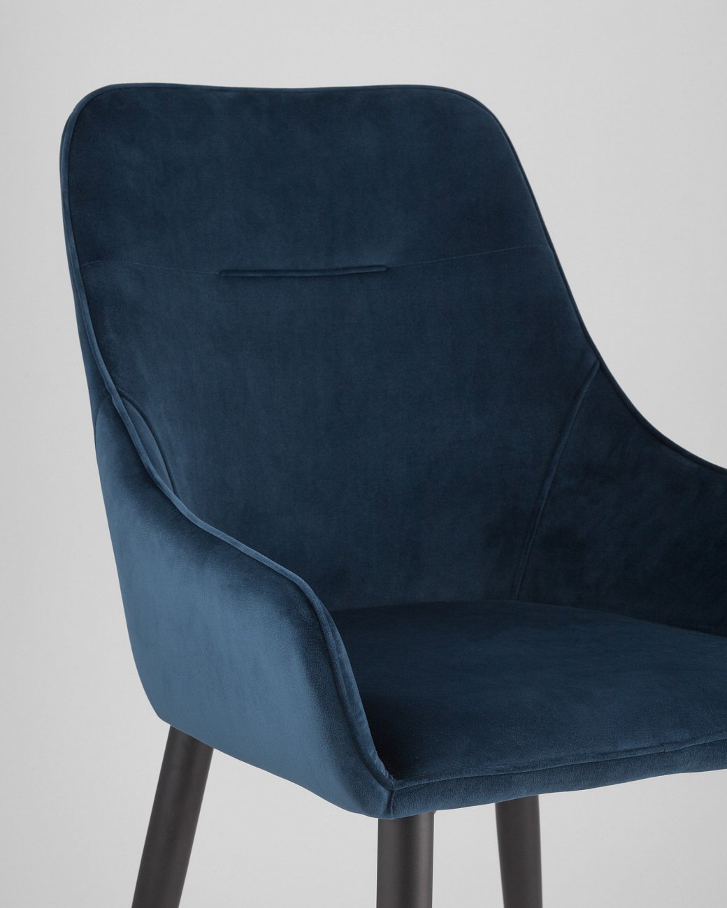 Стул с подлокотниками мягкий синий с черными металлическими ножками "Диана" STOOL GROUP ДИЗАЙНЕРСКИЕ 00-3881955 Синий  - Вид №5