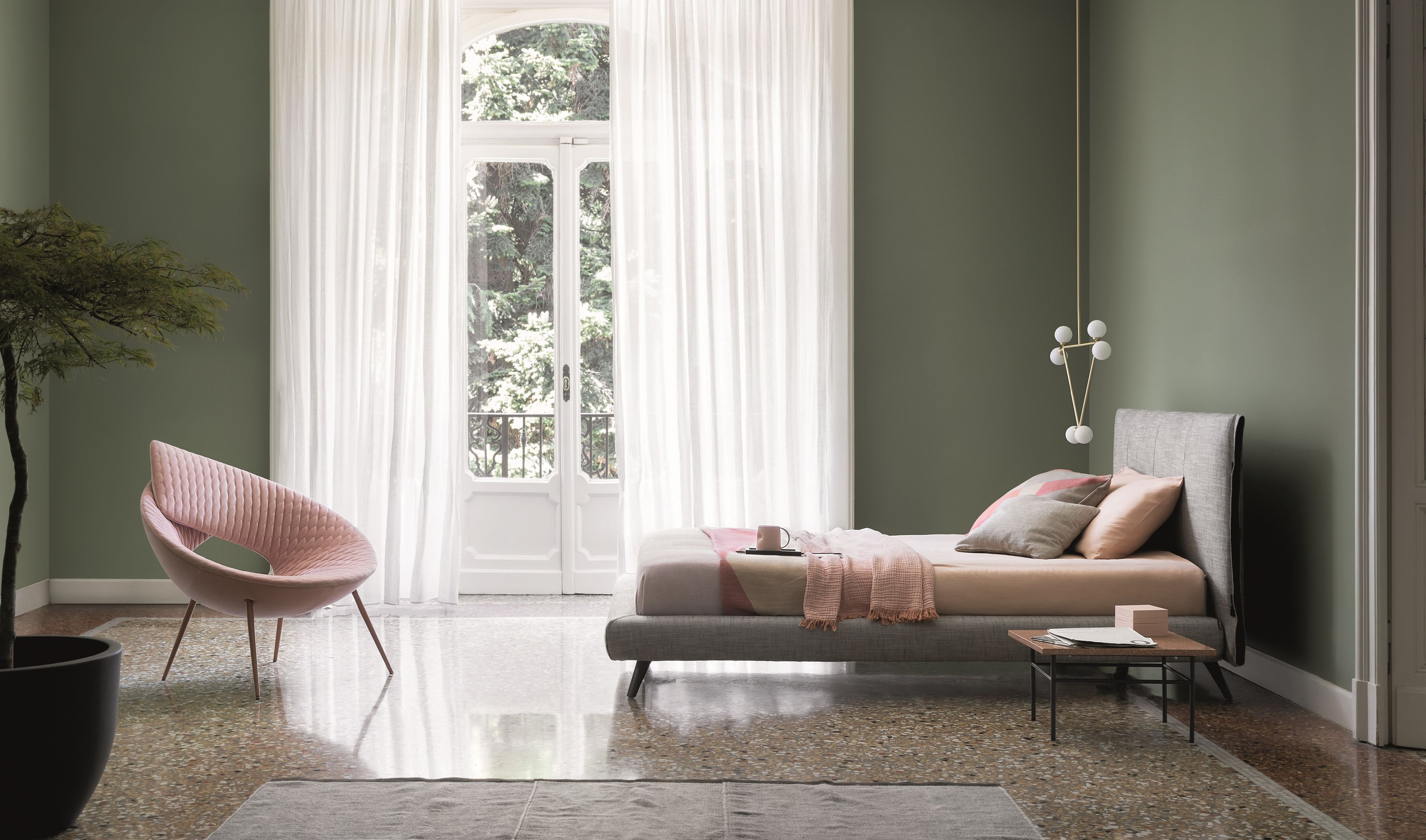 Односпальная кровать из ткани с мягким изголовьем BONALDO манжеты ARCH-00022422 - Вид №2