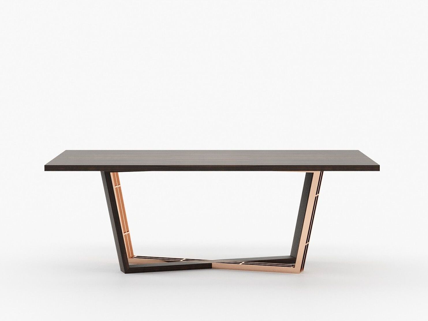 Прямоугольный обеденный стол из нержавеющей стали и дерева Laskasas ARCH-00094960 - Вид №1